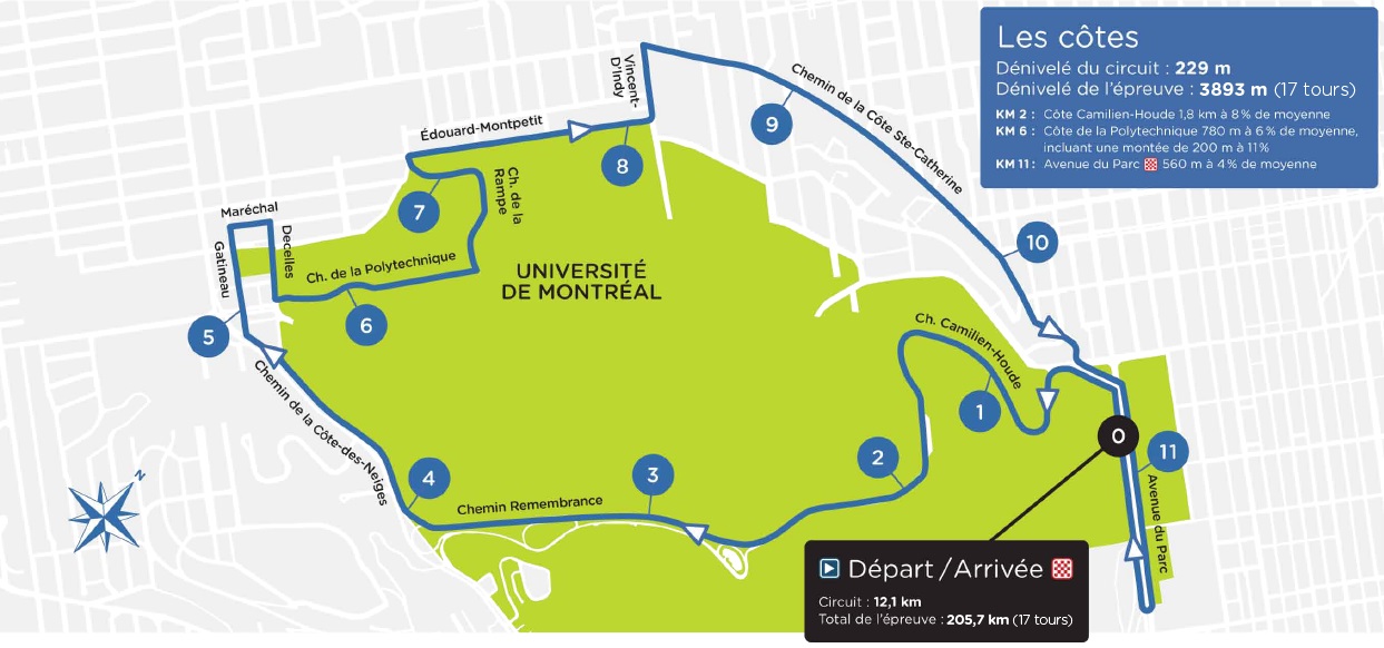 Streckenverlauf Grand Prix Cycliste de Montréal 2013