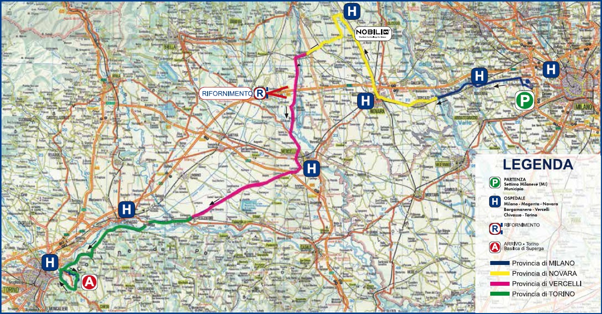 Streckenverlauf Milano-Torino 2013
