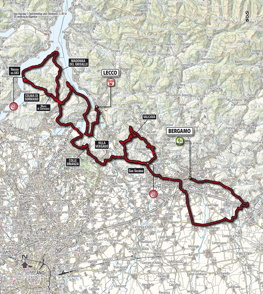 Vorschau 107. Lombardei-Rundfahrt - Karte