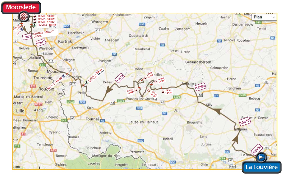 Streckenverlauf Tour de lEuromtropole 2013 - Etappe 1