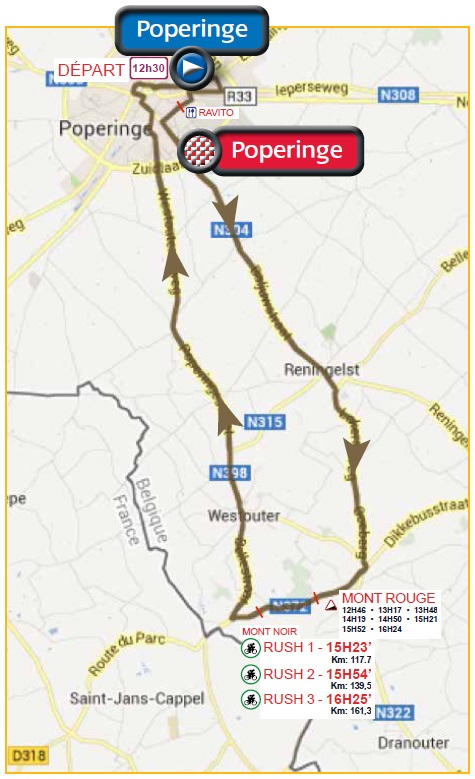 Streckenverlauf Tour de lEuromtropole 2013 - Etappe 2