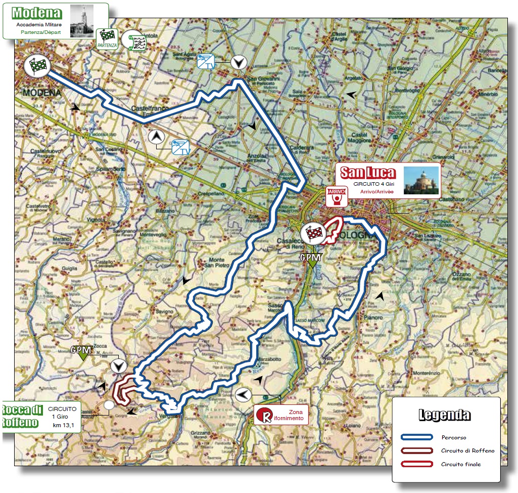 Streckenverlauf Giro dellEmilia 2013
