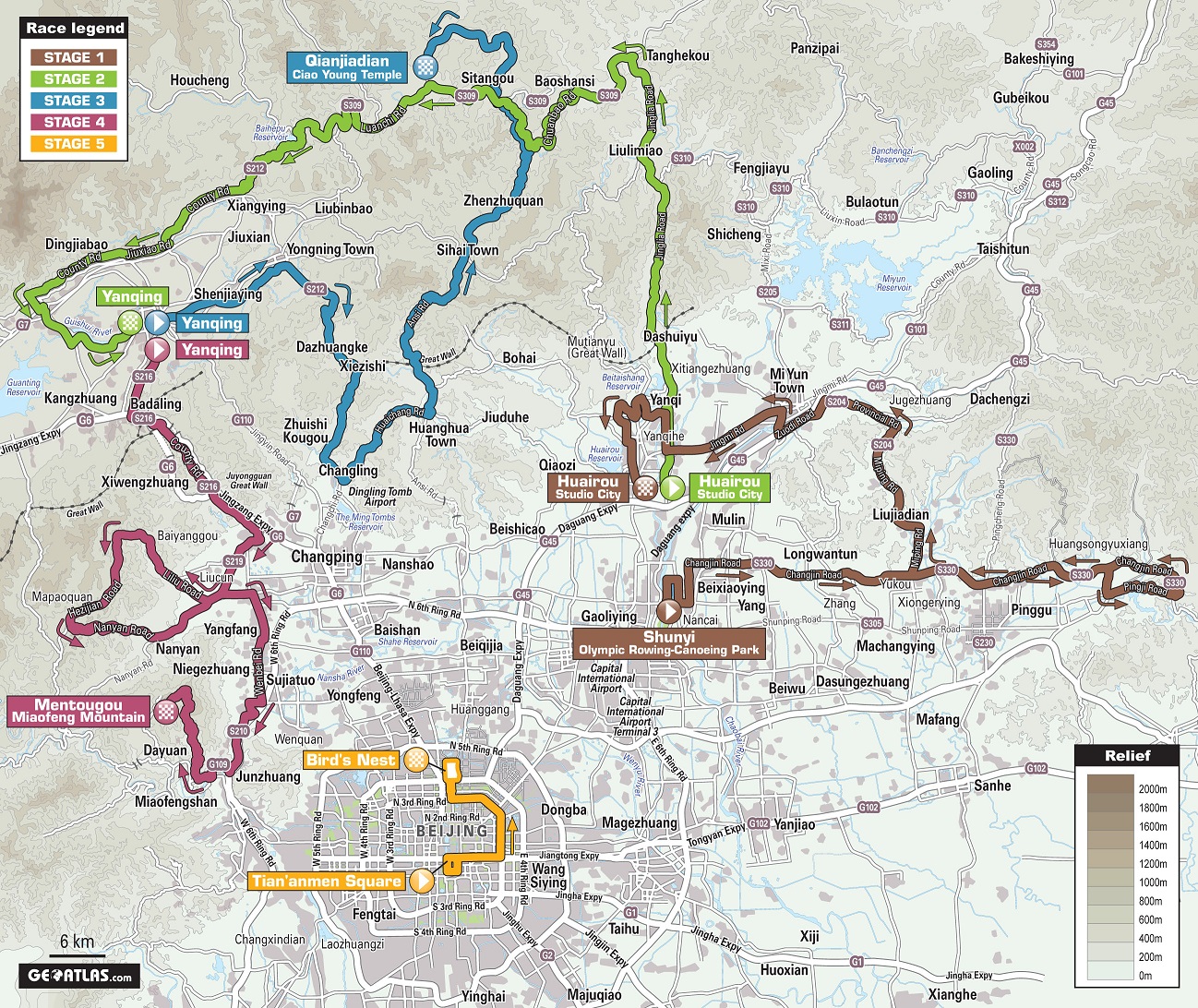 Streckenverlauf Tour of Beijing 2013