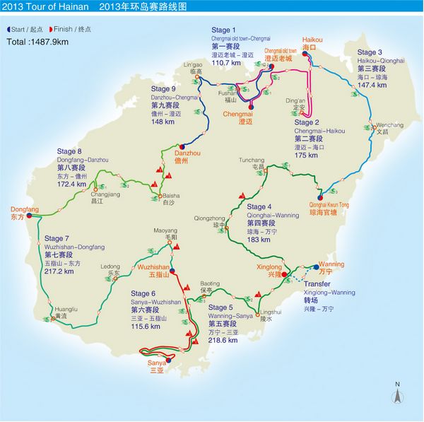 Streckenverlauf Tour of Hainan 2013