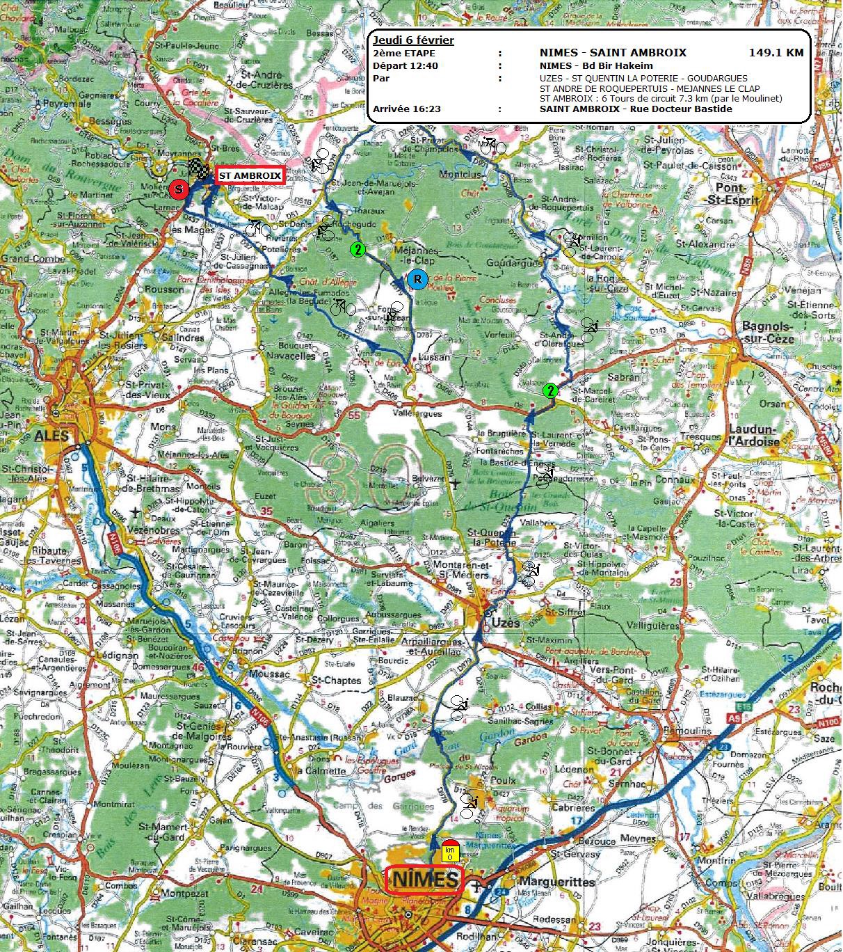 Streckenverlauf Etoile de Bessges 2014 - Etappe 2