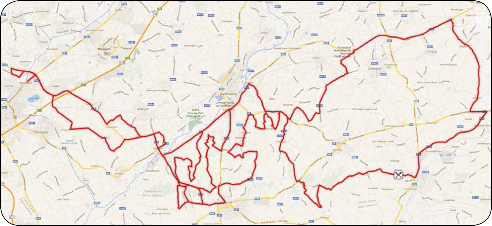 Streckenverlauf E3 Harelbeke 2014