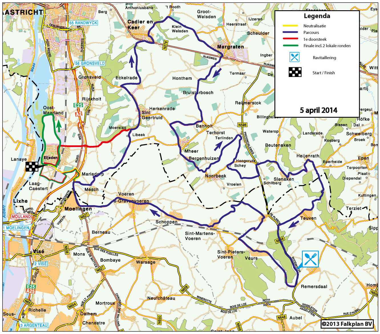 Streckenverlauf Volta Limburg Classic 2014