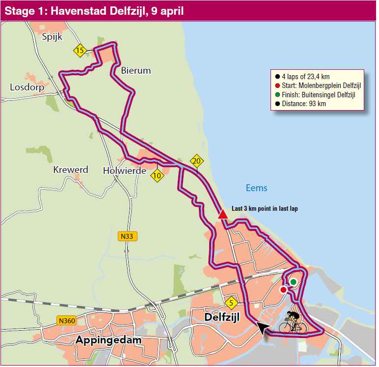 Streckenverlauf Energiewacht Tour 2014 - Etappe 1