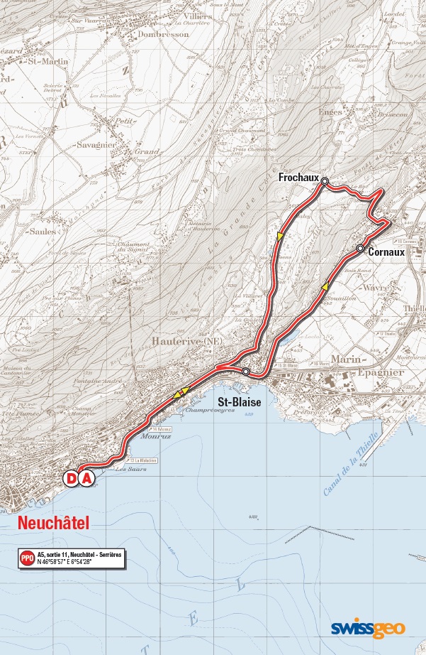 Streckenverlauf Tour de Romandie 2014 - Etappe 5