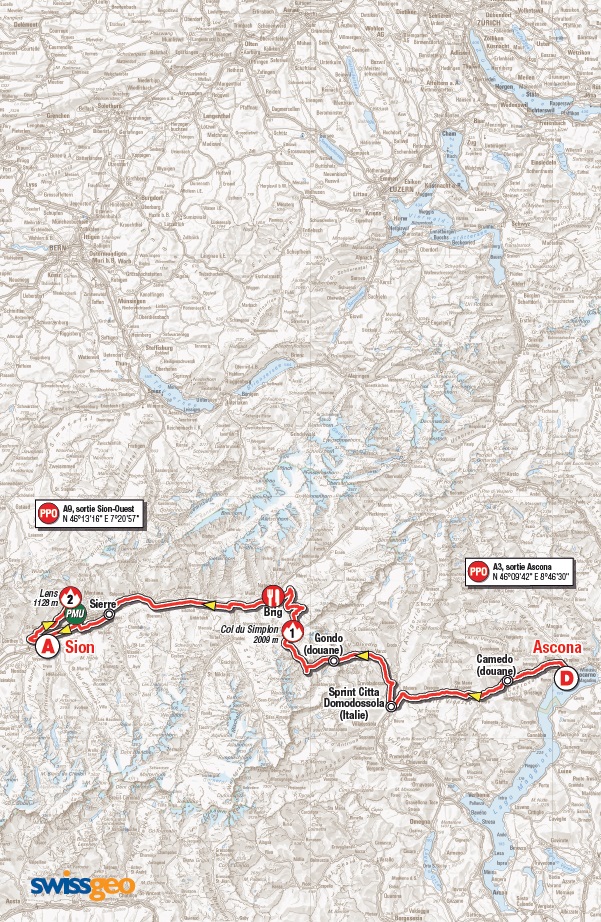 Streckenverlauf Tour de Romandie 2014 - Etappe 1