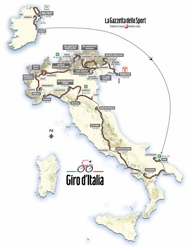 Streckenverlauf Giro d´Italia 2014