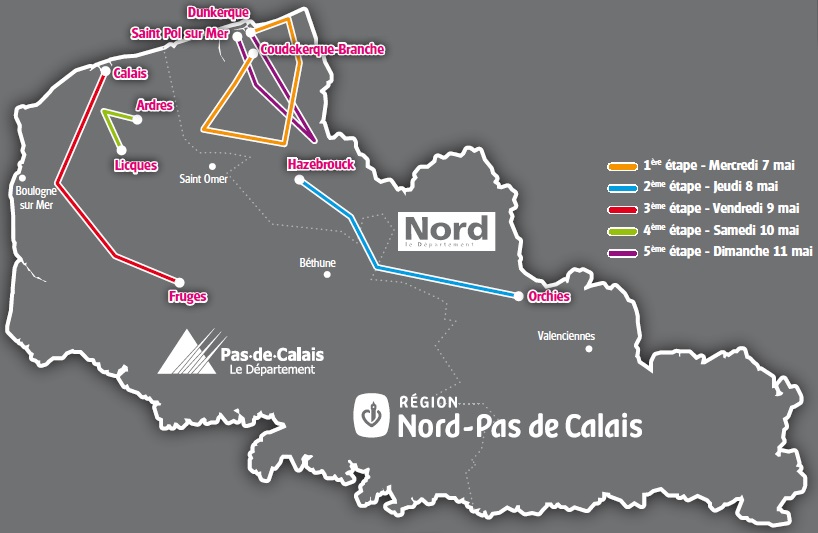 Streckenverlauf 4 Jours de Dunkerque / Tour du Nord-pas-de-Calais 2014