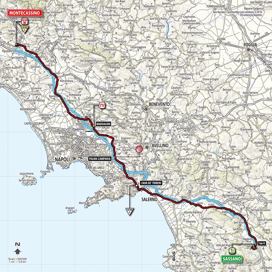 Streckenverlauf Hhenprofil Giro dItalia 2014 - Etappe 6