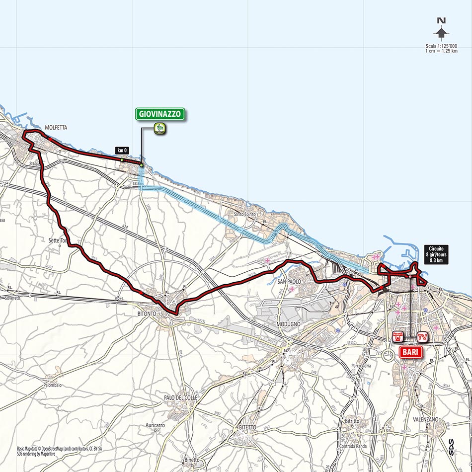 Streckenverlauf Hhenprofil Giro dItalia 2014 - Etappe 4
