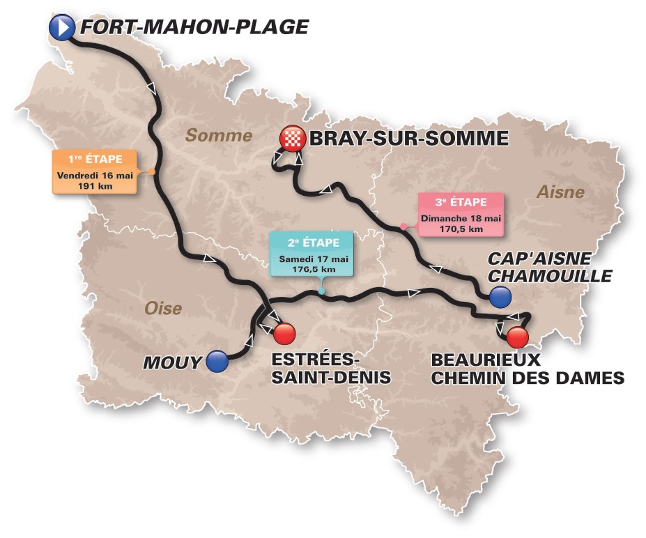 Streckenverlauf Tour de Picardie 2014