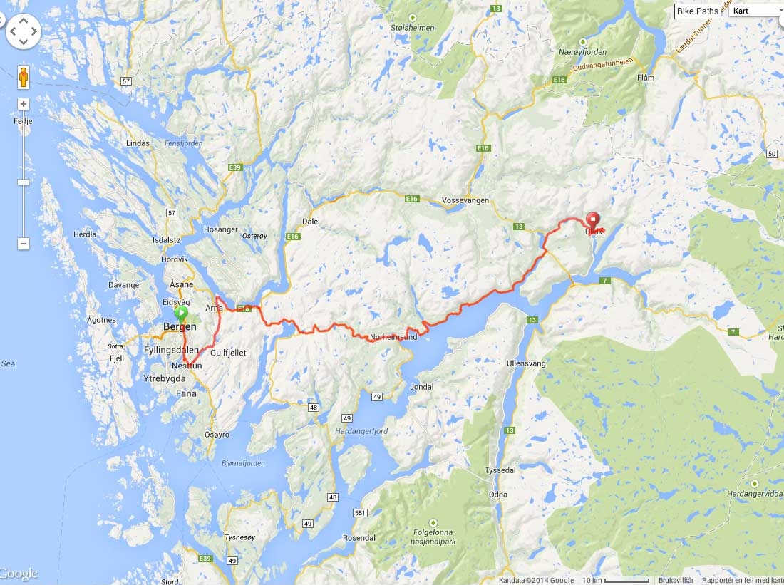 Streckenverlauf Tour des Fjords 2014 - Etappe 1