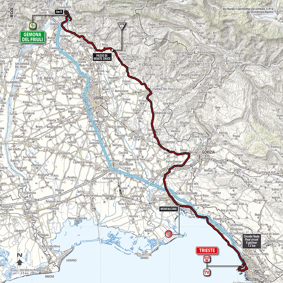 Streckenverlauf Giro dItalia 2014 - Etappe 21, letzte 7,25 km