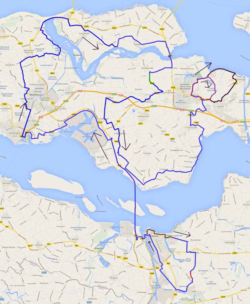 Streckenverlauf Ronde Van Zeeland Seaports 2014