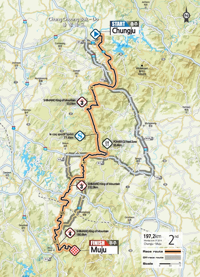 Streckenverlauf Tour de Korea 2014 - Etappe 2