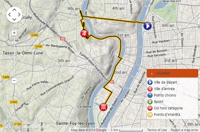 Streckenverlauf Critrium du Dauphin 2014 - Etappe 1