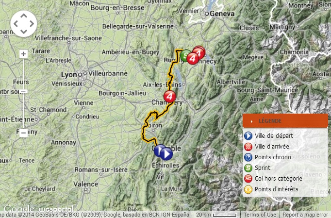Streckenverlauf Critrium du Dauphin 2014 - Etappe 6