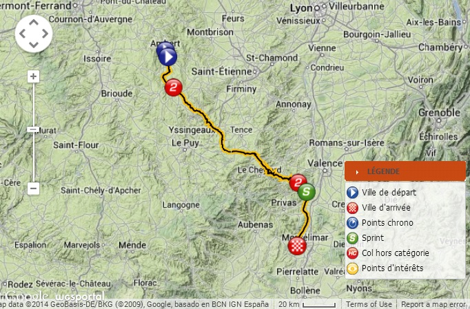 Streckenverlauf Critrium du Dauphin 2014 - Etappe 3