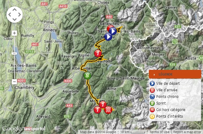 Streckenverlauf Critrium du Dauphin 2014 - Etappe 8