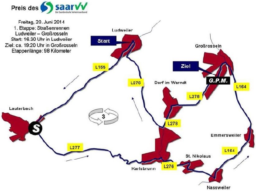 Streckenverlauf Trofeo Karlsberg 2014 - Etappe 1