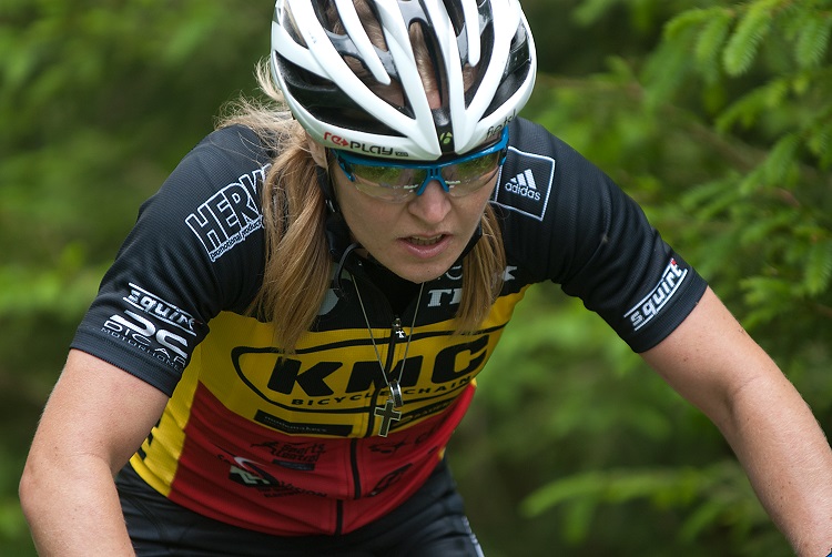 Die belgische Etappensiegerin Githa Michiels (Foto: Alpentour Trophy / Regina Stanger)