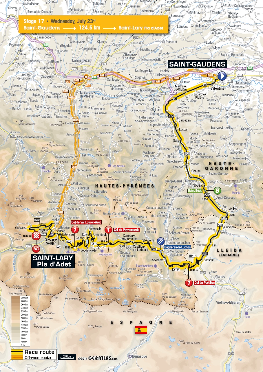 Streckenverlauf Tour de France 2014 - Etappe 17