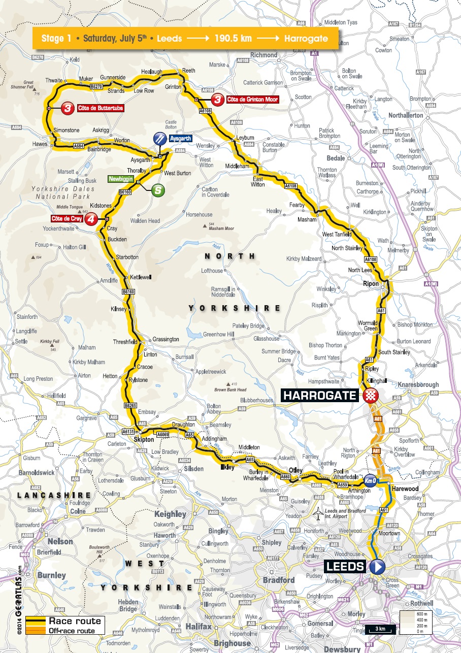 Streckenverlauf Tour de France 2014 - Etappe 1