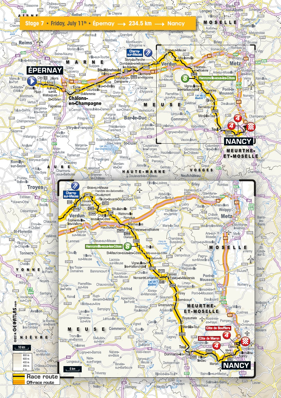 Streckenverlauf Tour de France 2014 - Etappe 7