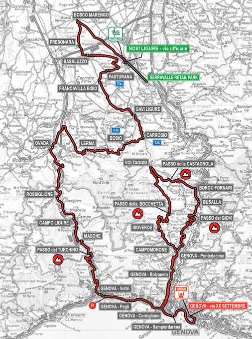 Streckenverlauf Giro dellAppennino 2014