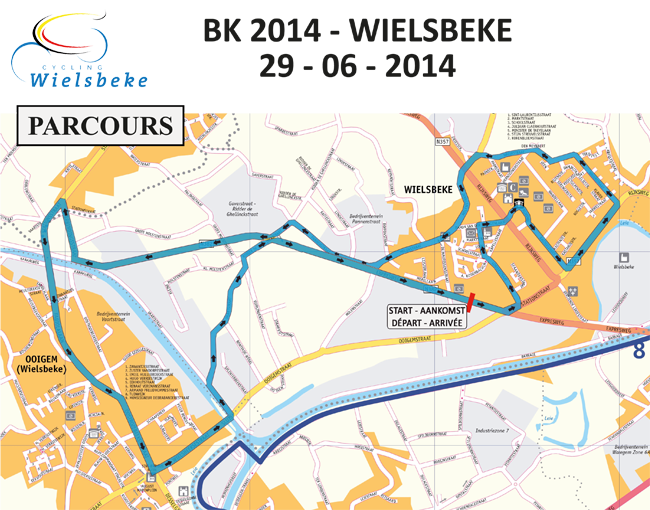 Streckenverlauf Nationale Meisterschaften 2014: Belgien - Straenrennen