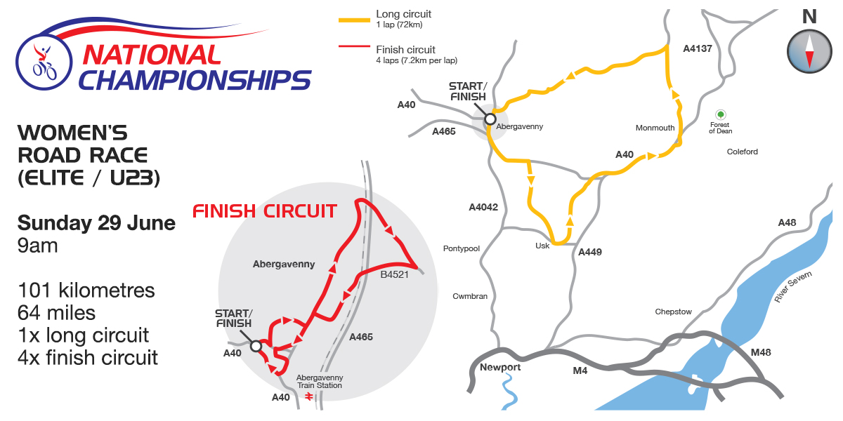 Streckenverlauf Nationale Meisterschaften 2014: Grobritannien - Straenrennen, Frauen Elite