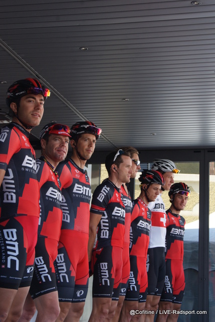Team BMC bei der Teamvorstellung vor dem Start der 6. Etappe in Bren a.A.