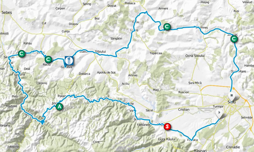 Streckenverlauf Sibiu Cycling Tour 2014 - Etappe 3b