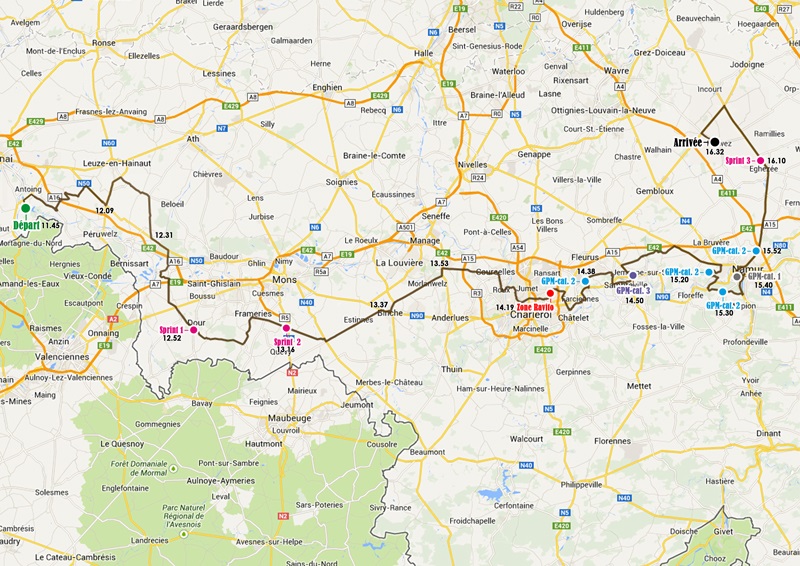 Streckenverlauf Tour de Wallonie 2014 - Etappe 2