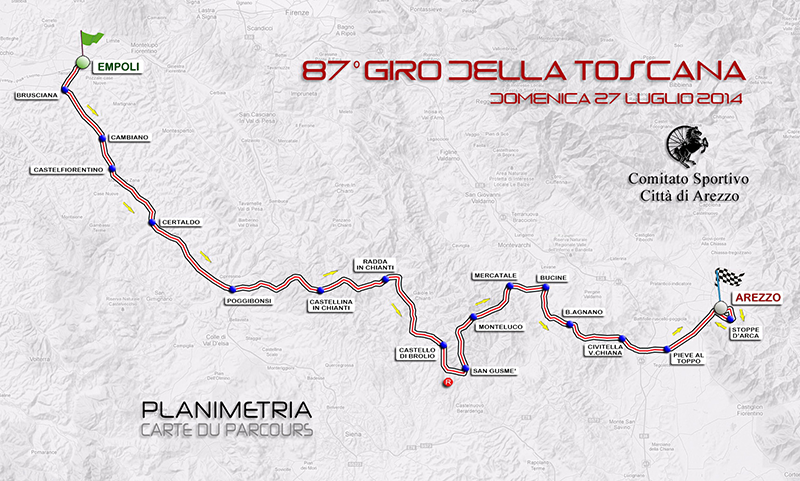 Streckenverlauf Giro della Toscana 2014