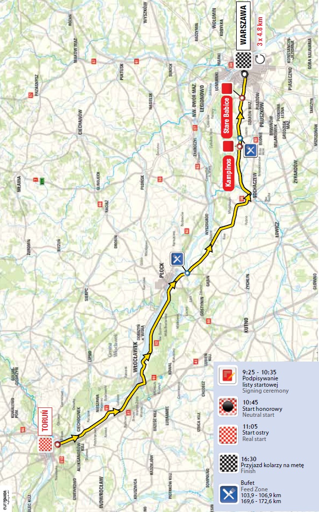 Streckenverlauf Tour de Pologne 2014 - Etappe 2