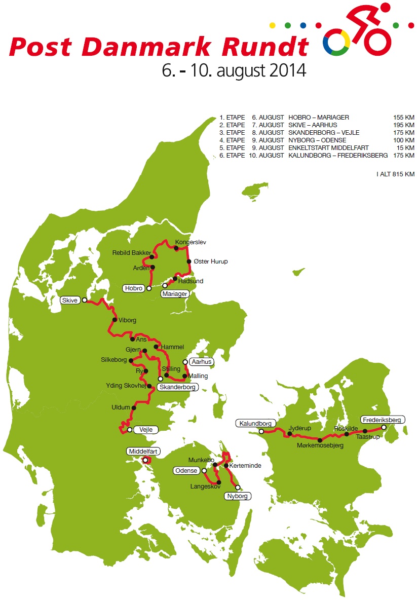 Streckenverlauf Post Danmark Rundt - Tour of Denmark 2014