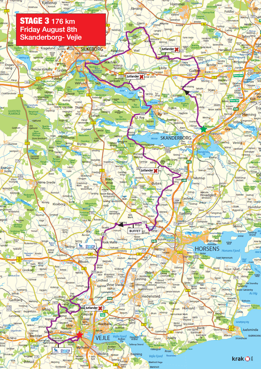 Streckenverlauf Post Danmark Rundt - Tour of Denmark 2014 - Etappe 3