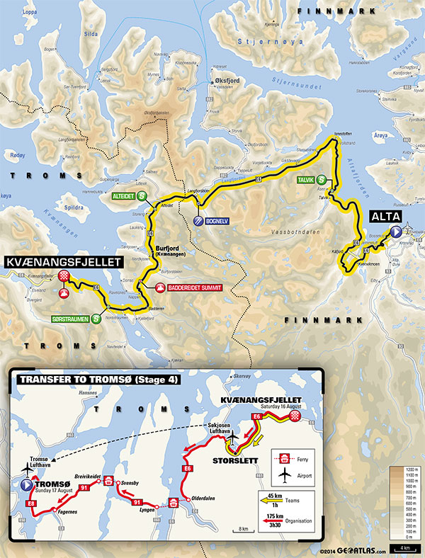 Streckenverlauf Arctic Race of Norway 2014 - Etappe 3