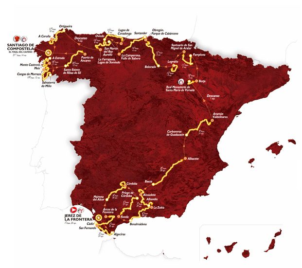 Streckenverlauf Vuelta a Espaa 2014