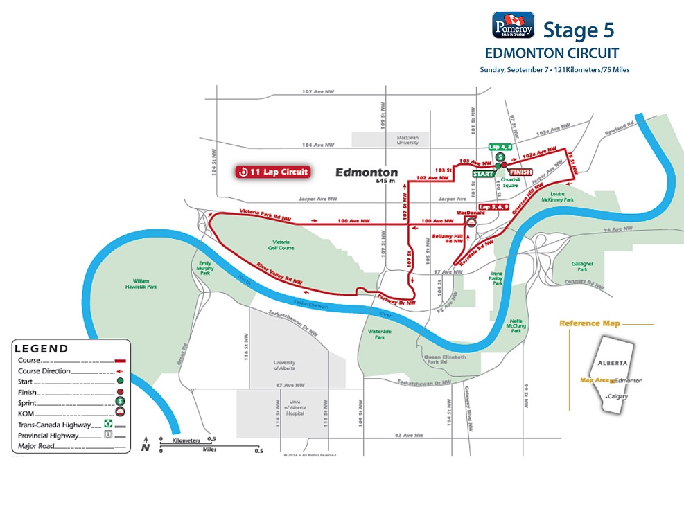 Streckenverlauf Tour of Alberta 2014 - Etappe 5