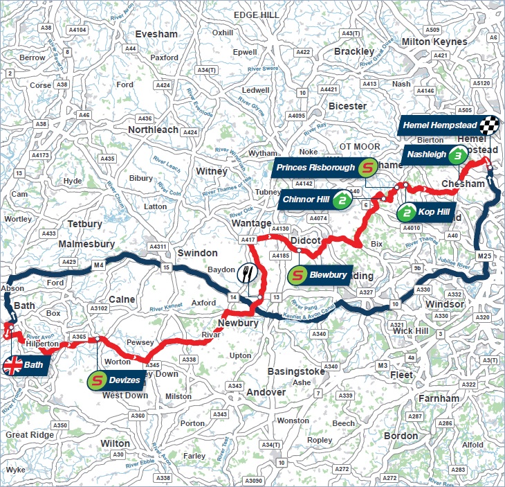 Streckenverlauf Tour of Britain 2014 - Etappe 6