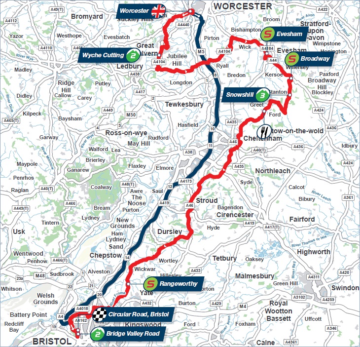Streckenverlauf Tour of Britain 2014 - Etappe 4