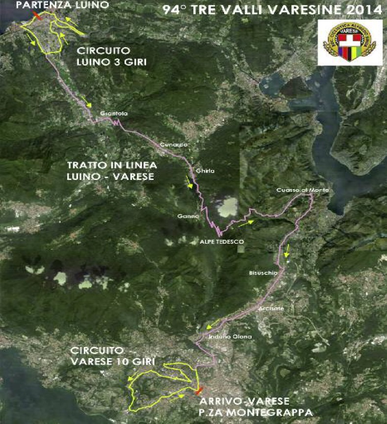 Streckenverlauf Tre Valli Varesine 2014