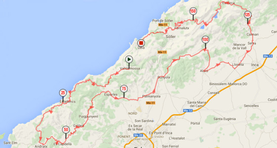 Streckenverlauf Trofeo Serra de Tramuntana 2015
