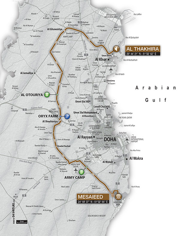 Streckenverlauf Tour of Qatar 2015 - Etappe 4